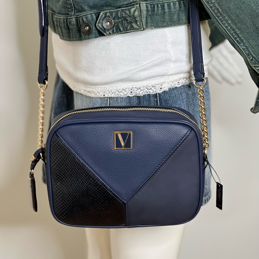 Victoria’s Secret Women’s Crossbody Bag Animal Print Navy Blue Shoulder bag new